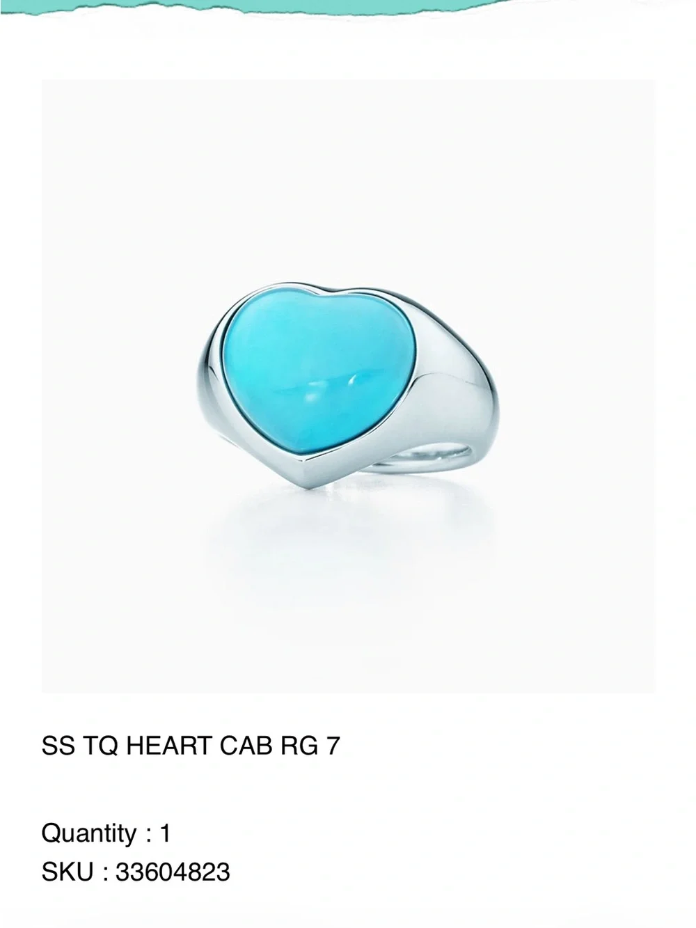 Tiffany & Co. Elsa Peretti Cabochon Heart Ring size 7